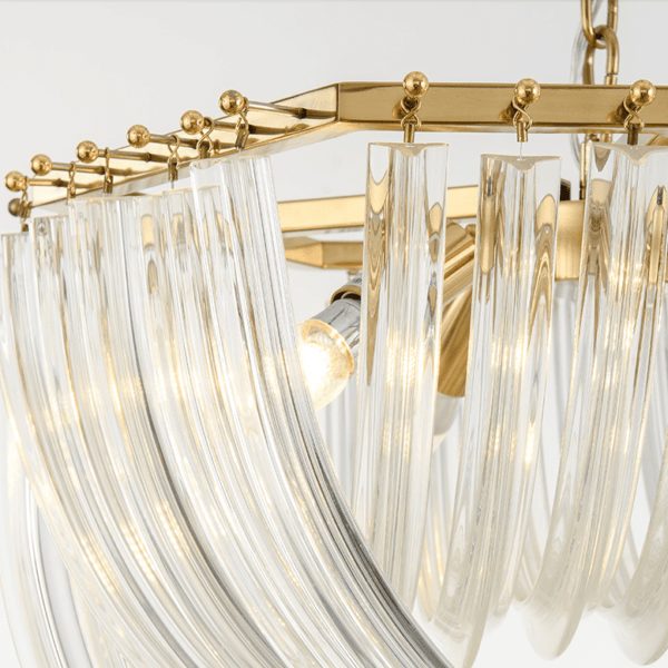 Edna mennyezeti lámpa - kristály , arany - 50 cm