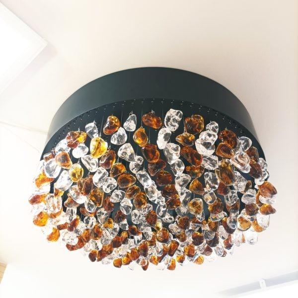 Charlotte mennyezeti lámpa - fekete&kristály  60 cm - kiállított