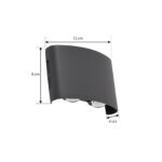 Fali lámpa LED 16w 1300lm 4000k IP65 169×80×40mm fekete