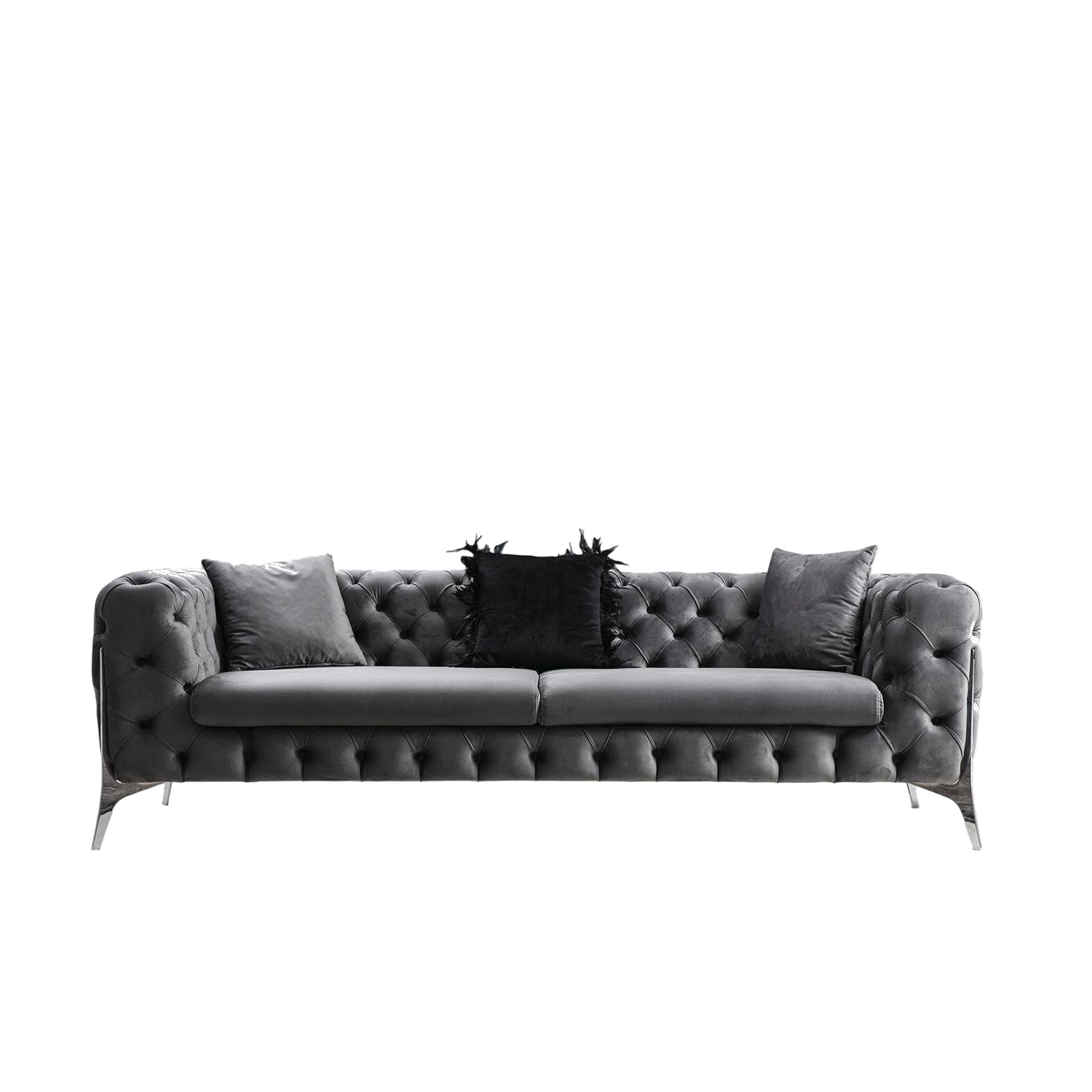KANSAS chesterfield kanapé sötétszürke KANSAS chesterfield kanapé sötétszürke