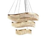 Mara 3 gyűrűs mennyezeti lámpa arany-kristály (80 cm, 60 cm, 40 cm)