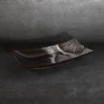 Poo dekoratív kerámia tál Fekete/arany 30x15x5 cm