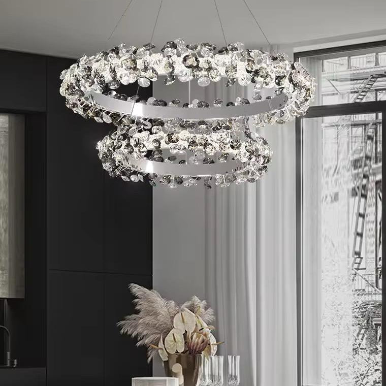 ASTRA 2 gyűrűs függőlámpa ezüst Ø55-75 cm ASTRA 2 gyűrűs függőlámpa ezüst Ø55-75 cm