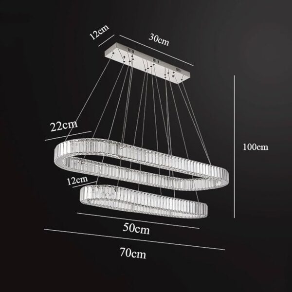 Briel ovális dupla függőlámpa króm - 60 cm & 80 cm