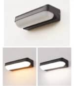 Kültéri fali lámpa 12w 1200lm 3000k 180° IP65 262×67×98mm fekete