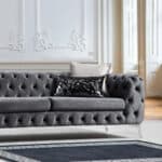 KANSAS chesterfield kanapé sötétszürke