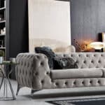 KANSAS chesterfield kanapé sötétszürke