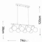 UNIVERSO Függeszték 8xG9 IP20 740x1200mm arany