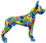 Dekorativ Szines Német dog kutya szobor 125x110 cm