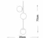 UNIVERSO Fali lámpa 3xG9 max.10w 200x200x700mm IP20 Óarany 5év
