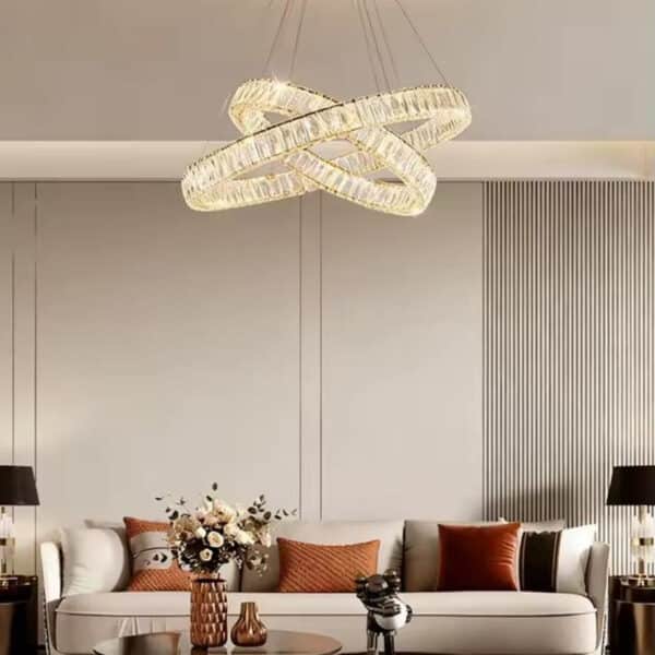 BELLA függőlámpa 2 gyűrűs arany, 60-80 cm . kiállított