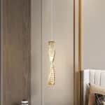 BERIL Mini csavart függőlámpa 100 cm arany-kristály
