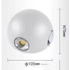 Fali lámpa LED 10w 1200lm 4000k IP65 ∅105×75mm fehér Fali lámpa LED 10w 1200lm 4000k IP65 ∅105×75mm fehér