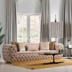 Empirio chesterfield 3 személyes kanapé bézs