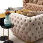 Empirio chesterfield 4 személyes kanapé bézs