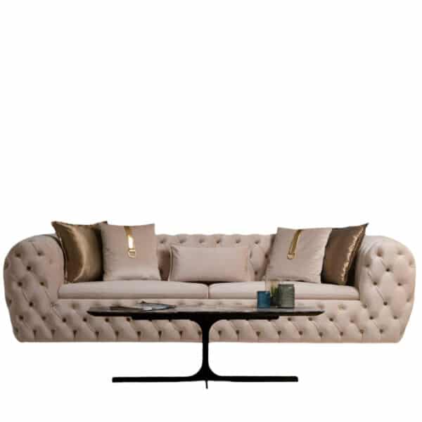 Empirio chesterfield 3 személyes kanapé bézs