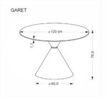 Great kör étkezőasztal fehér márvány 120cm