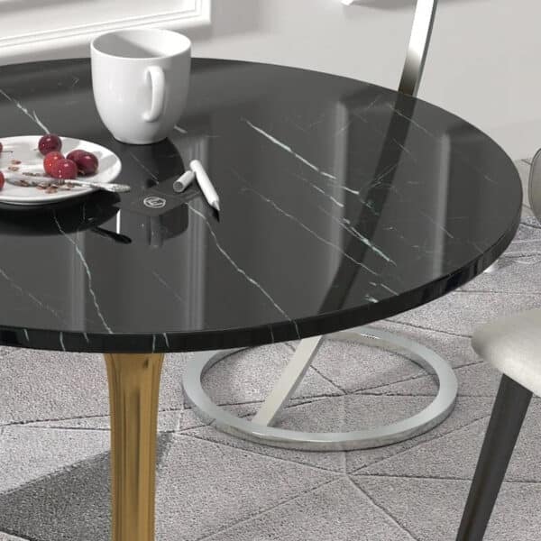 Carol Line kerek étkezőasztal fekete 80 cm