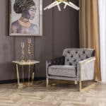 Glória fotel fényes világosszürke
