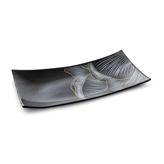 Poo dekoratív kerámia tál Fekete/arany 30x15x5 cm