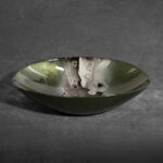 Saab üveg tál Zöld/acélszürke 27x19x5 cm