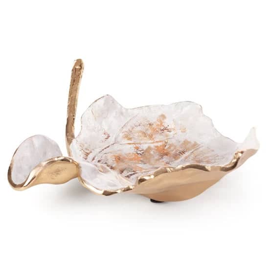 Donat dekoratív tál fémből Krémszín/arany 40x30x11 cm Donat dekoratív tál fémből Krémszín/arany 40x30x11 cm