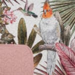 Parrot mintás bársony ágytakaró Zöld/rózsaszín 170x210 cm
