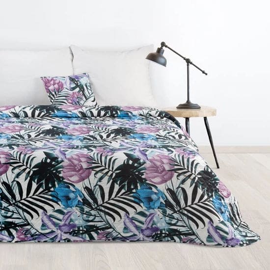 Malibu mikroszálas ágytakaró Fehér/lila 200x220 cm Malibu mikroszálas ágytakaró Fehér/lila 200x220 cm