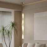BERIL Mini csavart függőlámpa 100 cm arany-kristály