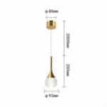 UNIVERSO Függeszték LED 5w 400lm 4000k ∅93x250mm IP20 arany