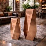 AURUM LOTUS váza matt rose arany 70 cm