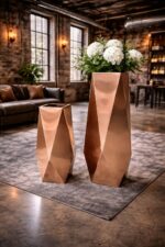 AURUM LOTUS váza matt rose arany 70 cm
