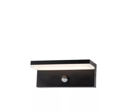 Kültéri fali lámpa mozgásérzékelővel 10w 1000lm CCT KAPCS. IP54 fekete 210x90x82mm 3 év