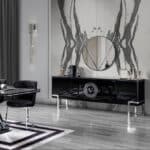 Versace tálalószekrény 220 cm fekete (kiállított)