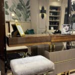 Vitra fésülködőasztal sötébarna-arany (tükörrel) kiállított