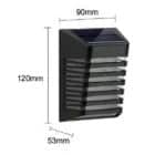 Solar fali lámpa 5V 0.3w 30lm 6500k IP65 fekete 120x120x90mm