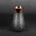 Mureakerámia váza Acélszürke/bronz 14x14x27 cm