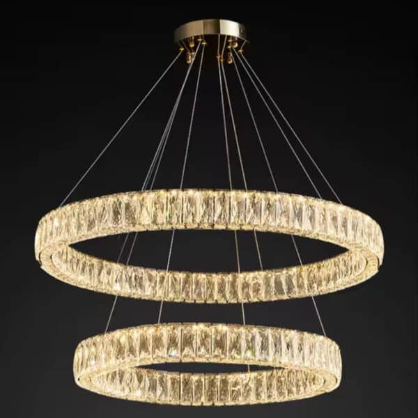 BELLA függőlámpa 2 gyűrűs arany, 60-80 cm . kiállított