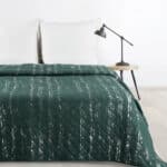 Blink mikroszálas ágytakaró ezüst fényű mintával Sötétzöld 170x210 cm