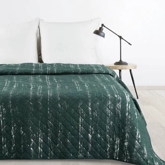 Blink mikroszálas ágytakaró ezüst fényű mintával Sötétzöld 170x210 cm Blink mikroszálas ágytakaró ezüst fényű mintával Sötétzöld 170x210 cm