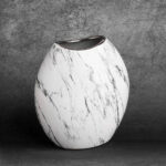 Sell kerámia váza márványos mintával Fehér 18x9x20 cm