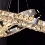 CRYSTAL két gyűrűs függőlámpa 60+80 cm (Kristáy-ezüst)