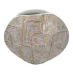 Clips gyanta váza geometria mintával arany/fehér 36x11x34,5 cm