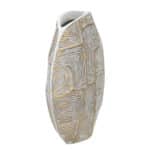 Clips gyanta váza geometria mintával arany/fehér 36x11x34,5 cm