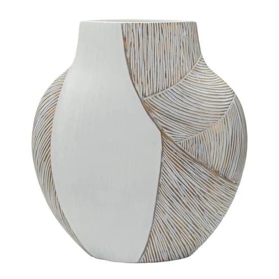 Hoka ívelt váza mázas fehér 35X13,5X37,5 cm