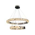 CRYSTAL két gyűrűs függőlámpa 40+60 cm
