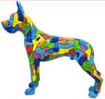 Dekorativ Szines Német dog kutya szobor 125x110 cm