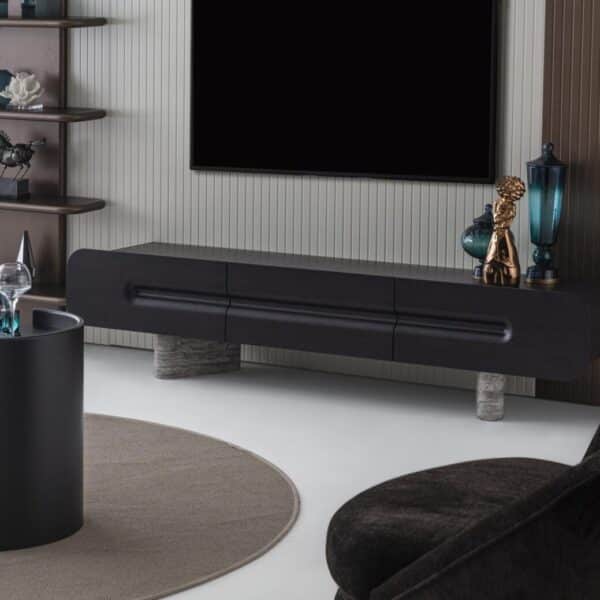 Maybach Tv állvány travertin lábbal hátfal nélkül