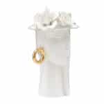 Női elegáns porcelán váza fehér/arany 15x13.3x23.5 cm