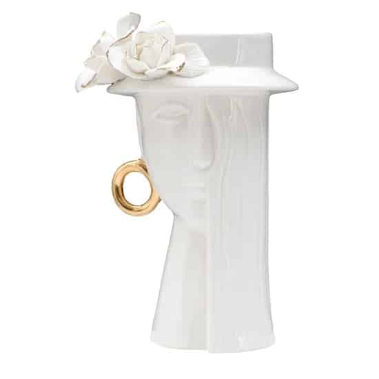 Női elegáns porcelán váza fehér/arany 15x13.3x23.5 cm Női elegáns porcelán váza fehér/arany 15x13.3x23.5 cm